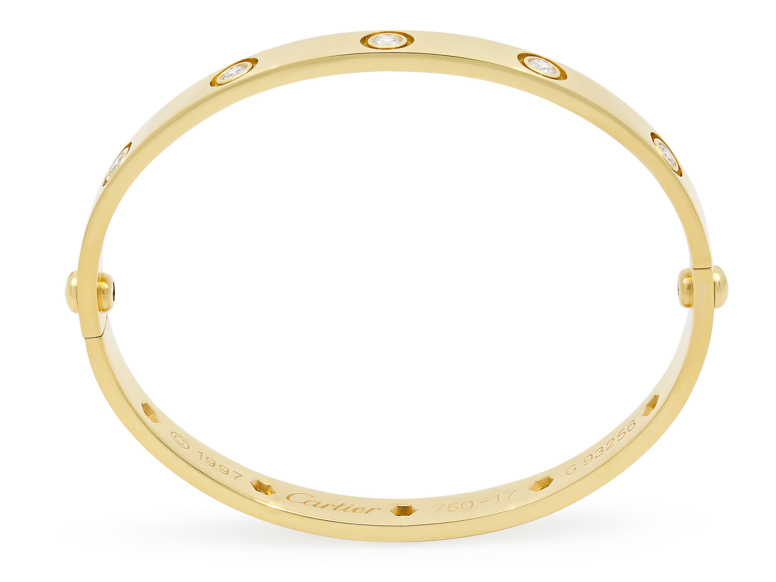 Cartier 'Love' Diamond Bracelet in 18K Gold, Size 17 #521901