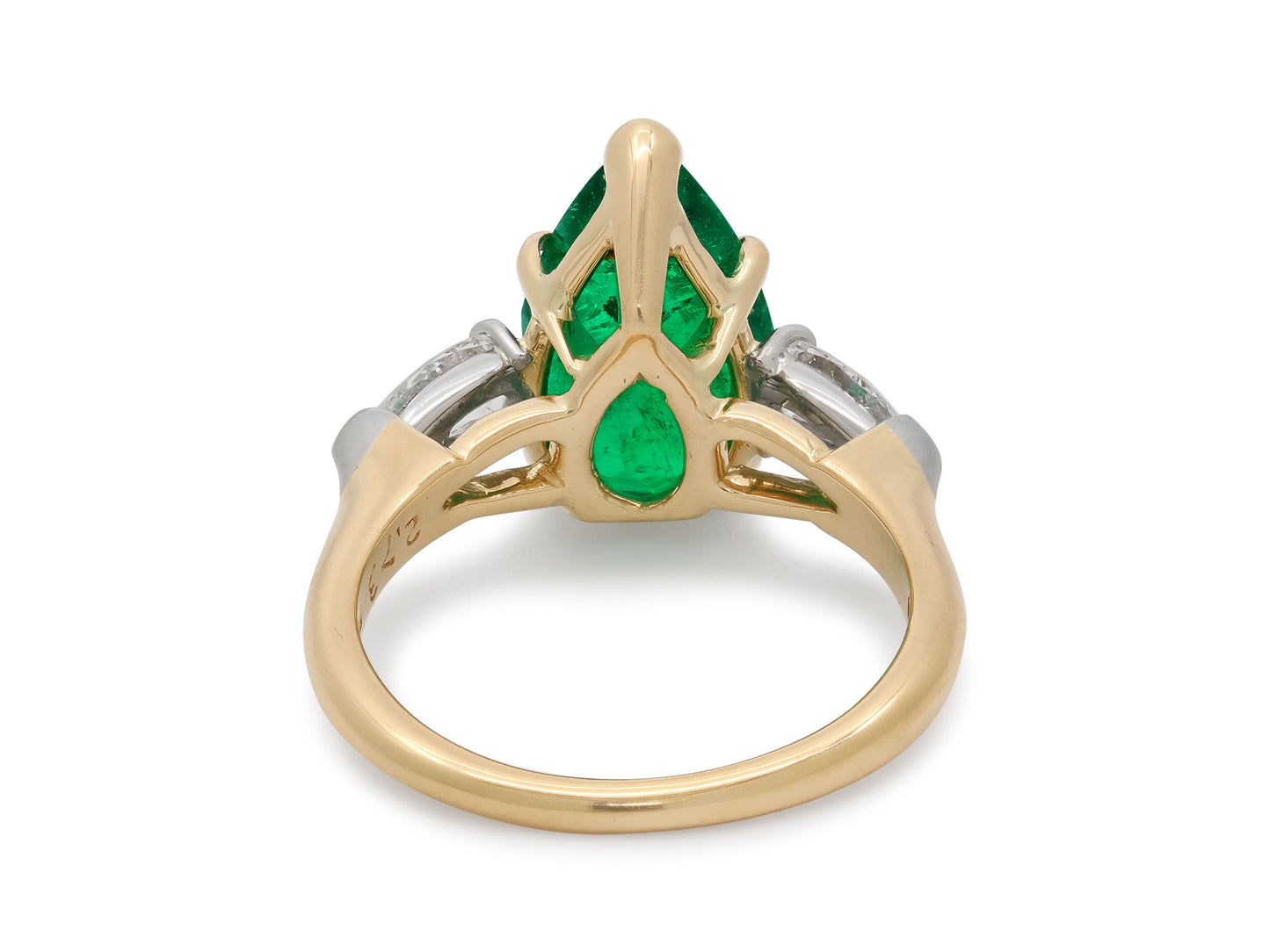 Harry Winston Emerald and Diamond Ring in 18K Gold and Platinum