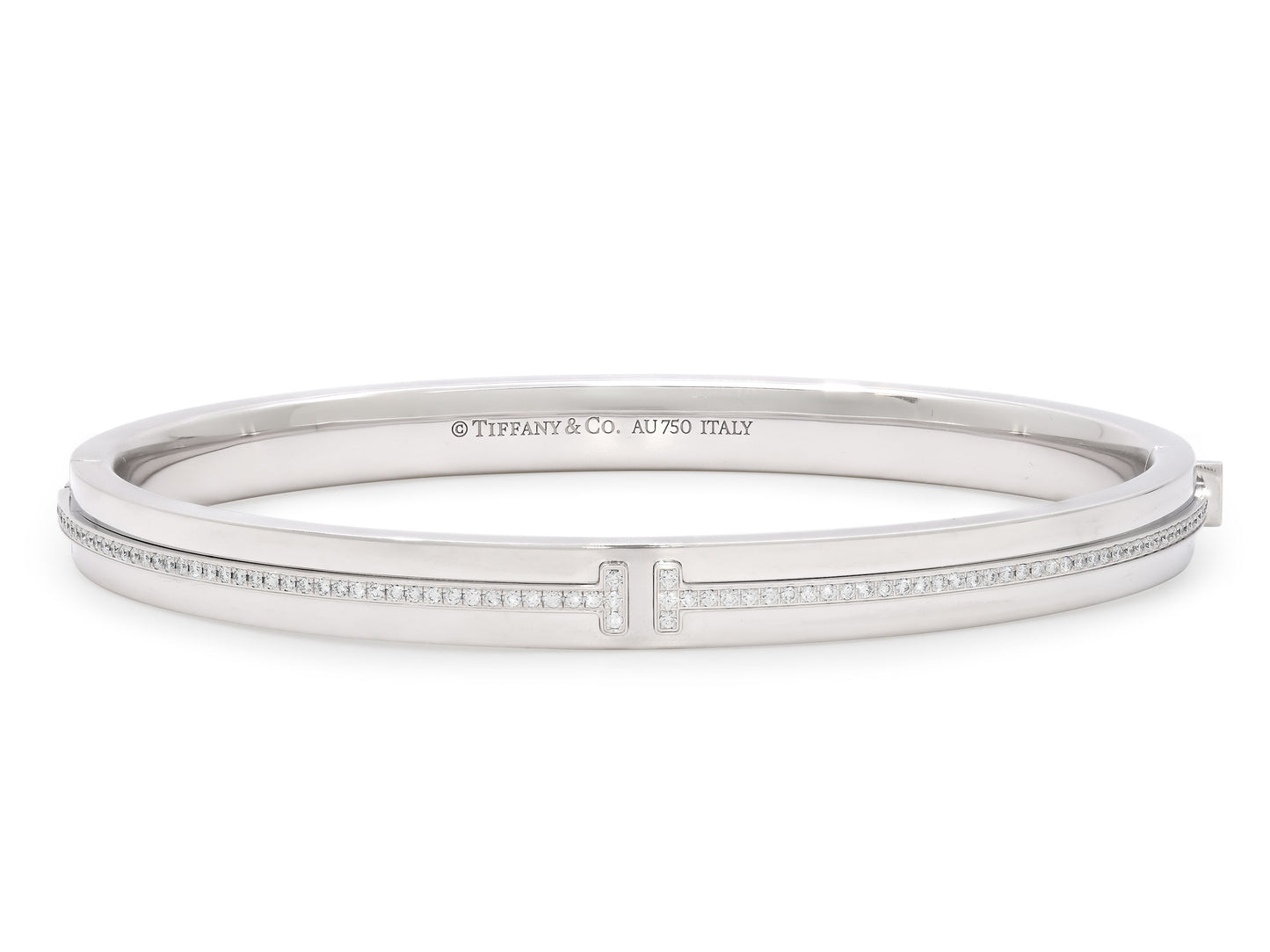 Tiffany & Co. 'Tiffany T' Diamond Bangle Bracelet in 18K White Gold