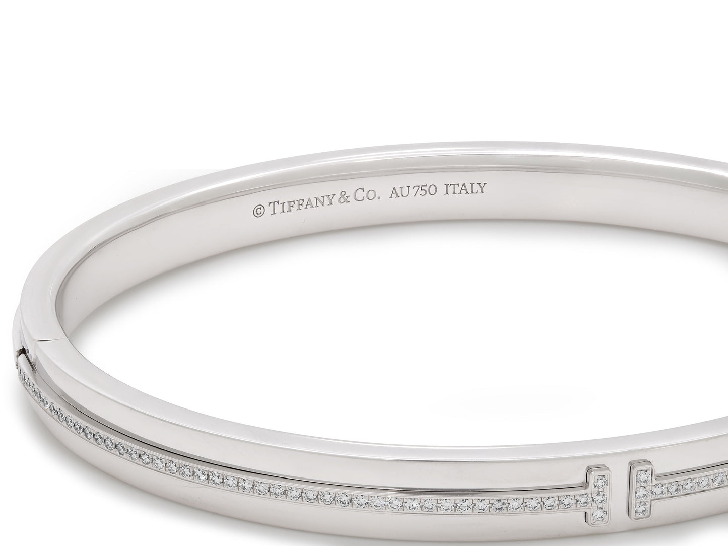 Tiffany & Co. 'Tiffany T' Diamond Bangle Bracelet in 18K White Gold