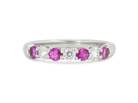 Tiffany & Co. 'Embrace' Pink Sapphire and Diamond Ring in Platinum
