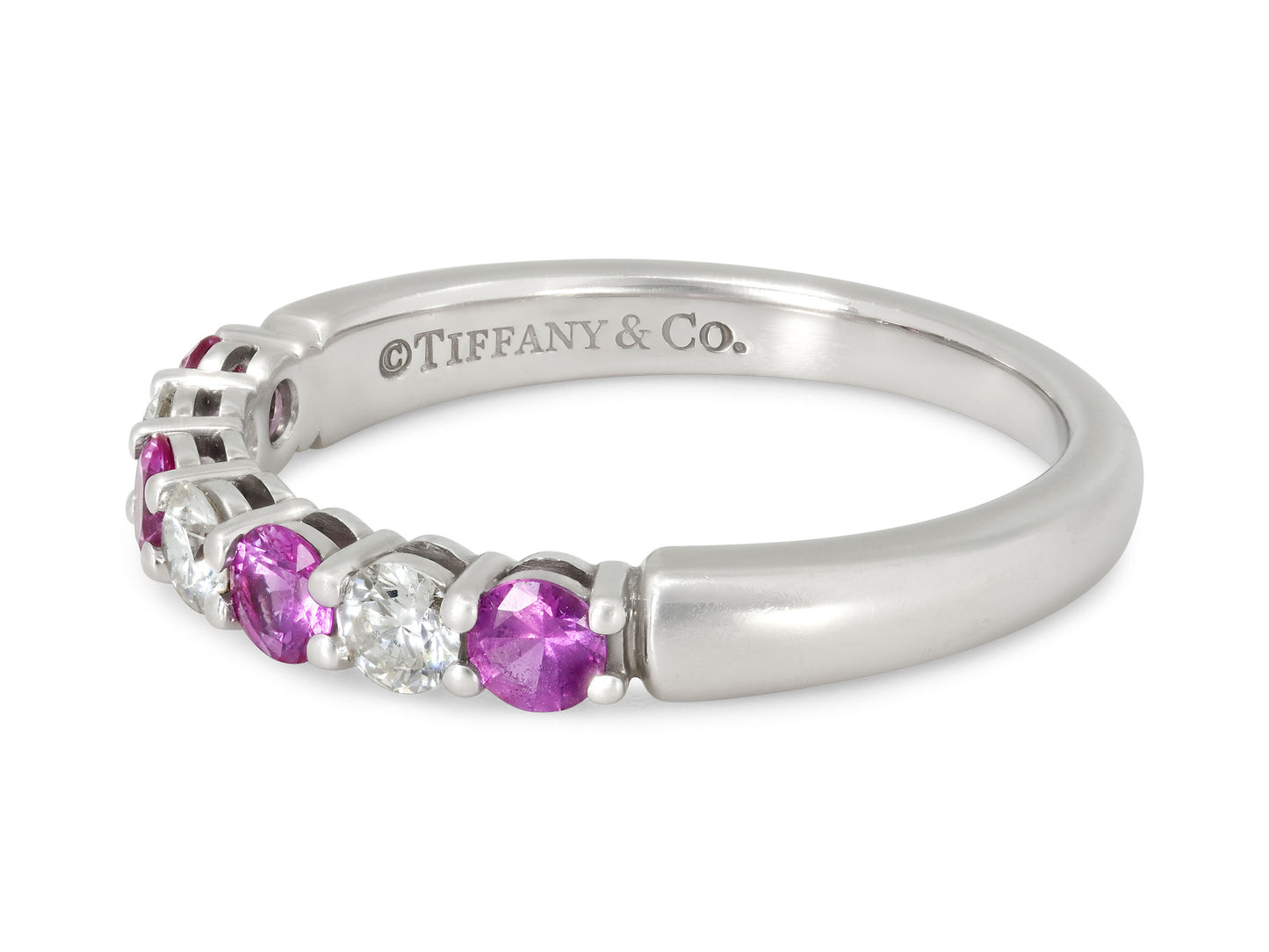 Tiffany & Co. 'Embrace' Pink Sapphire and Diamond Ring in Platinum