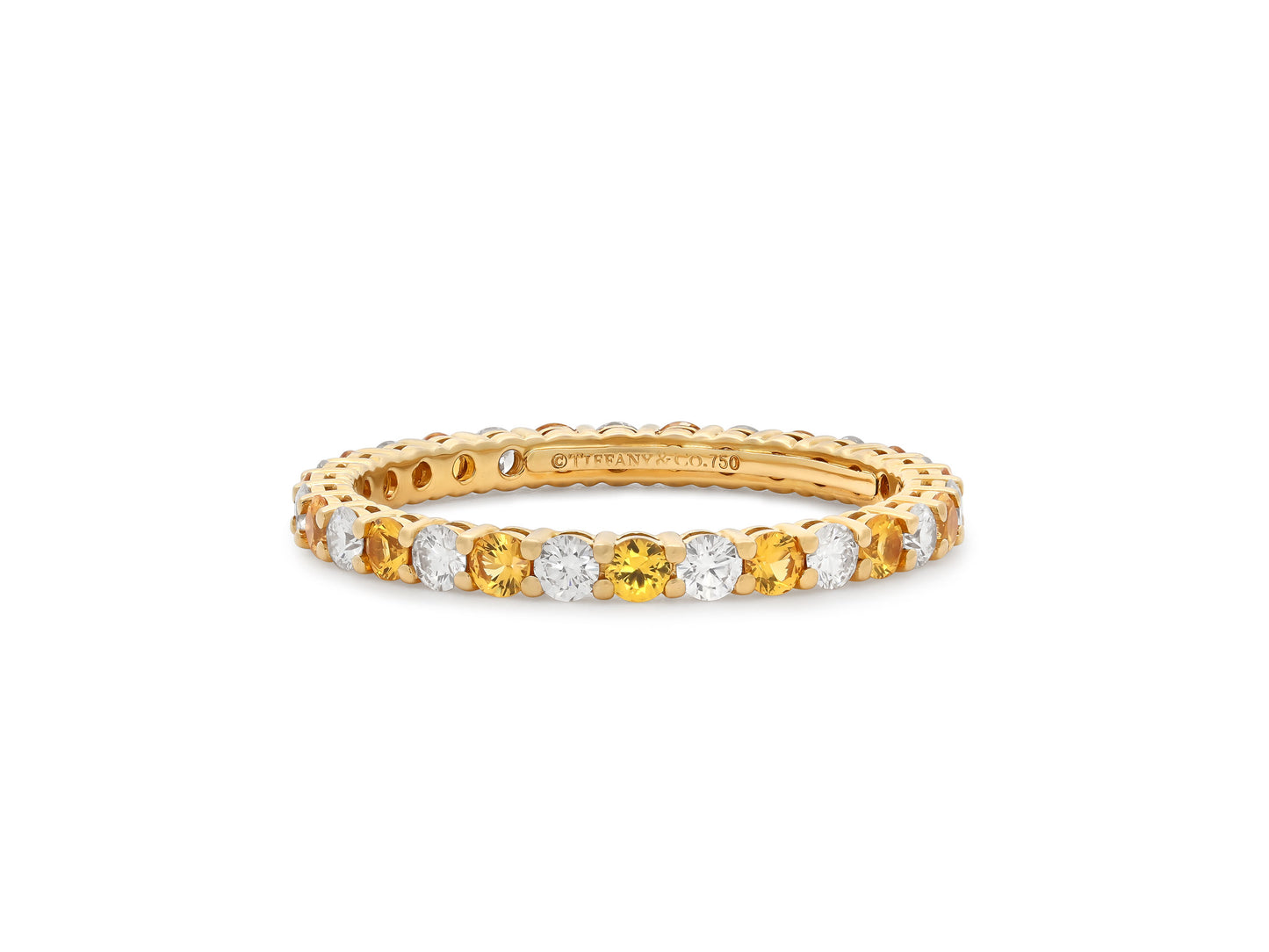 Tiffany & Co. 'Forever' Yellow Sapphire and Diamond Eternity Band in 18K Gold