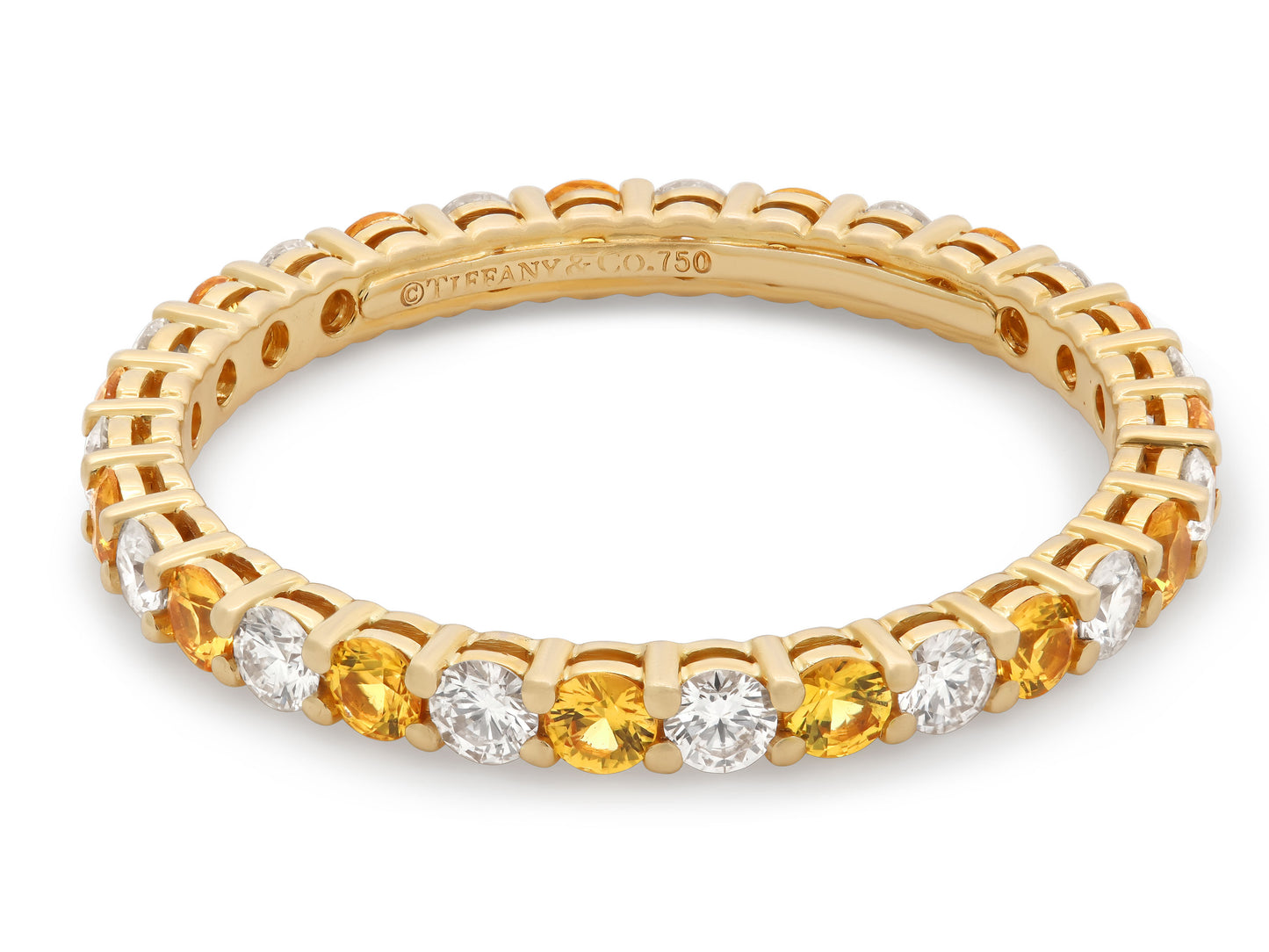 Tiffany & Co. 'Forever' Yellow Sapphire and Diamond Eternity Band in 18K Gold