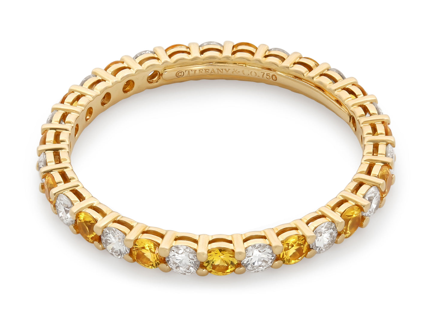 Tiffany & Co. 'Forever' Yellow Sapphire and Diamond Eternity Band in 18K Gold