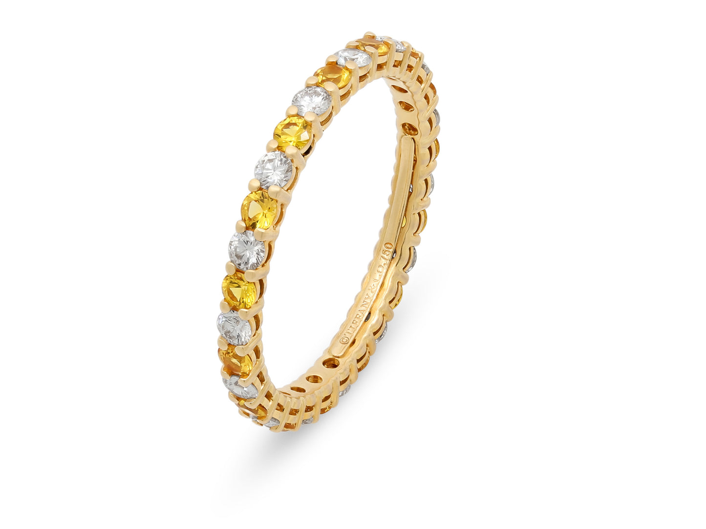 Tiffany & Co. 'Forever' Yellow Sapphire and Diamond Eternity Band in 18K Gold