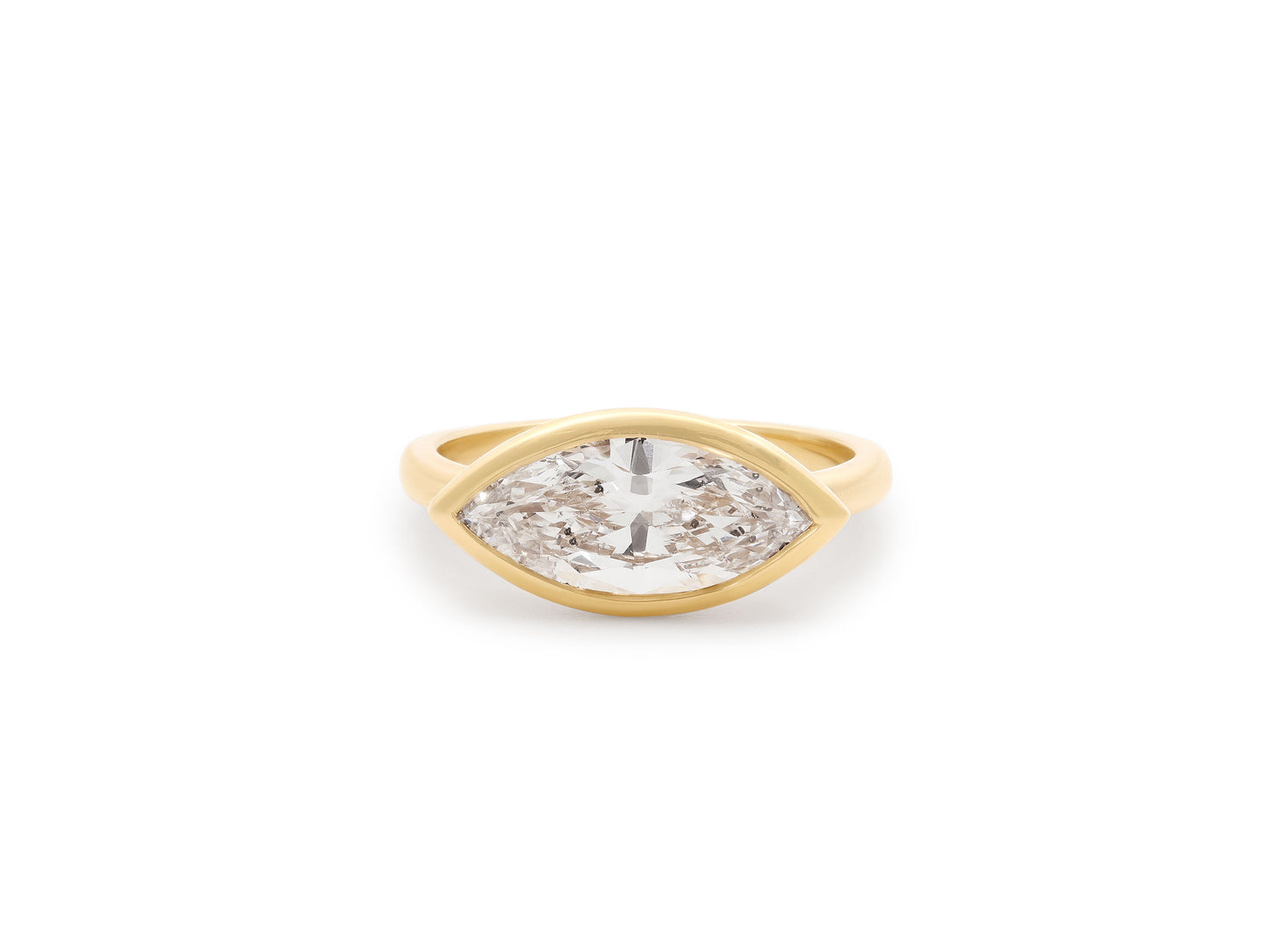 Beladora 'Bespoke' Marquise Diamond Pinky Ring, 1.22 carat E/SI2, in 18K Gold