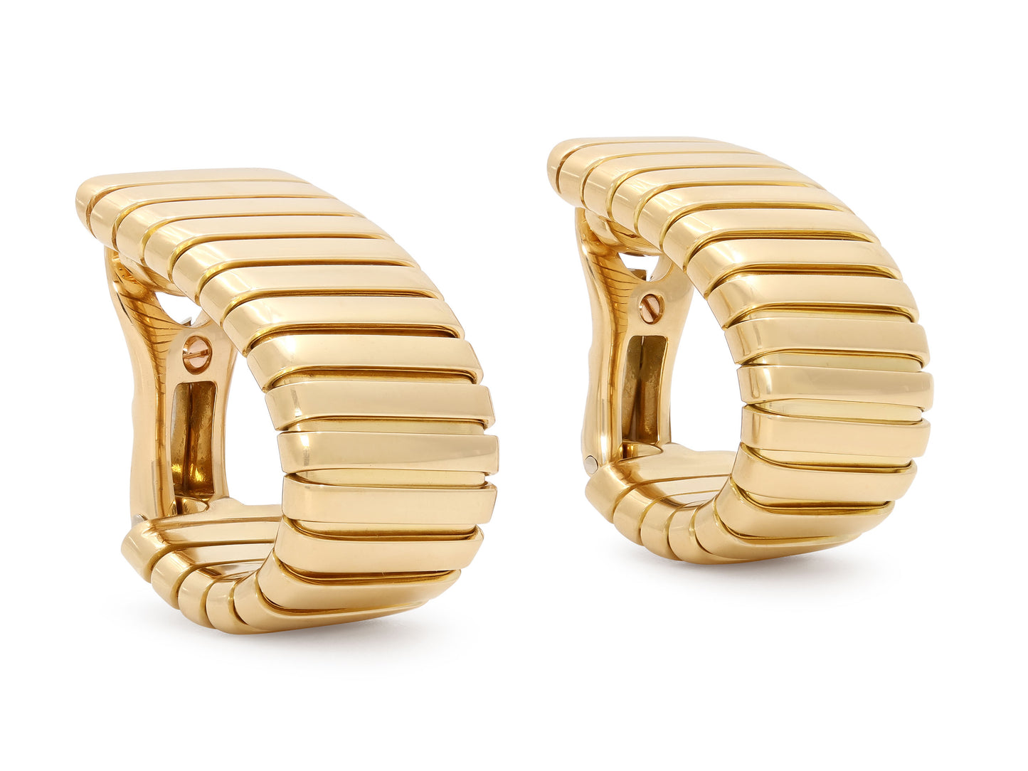 Bulgari Tubogas Half-Hoop Earrings in 18K Gold
