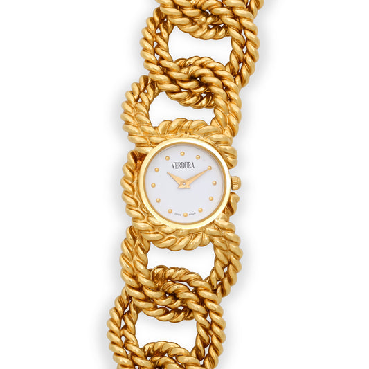 Verdura Rope-Link Bracelet Watch in 18K Gold