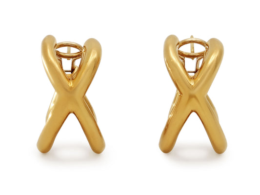 Tiffany & Co. Donald Claflin 'X' Earrings in 18K Gold