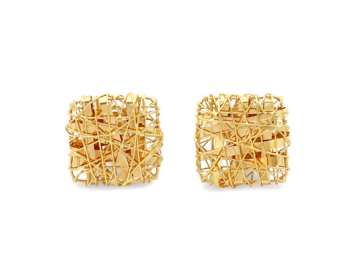Woven Earrings in 18K Gold