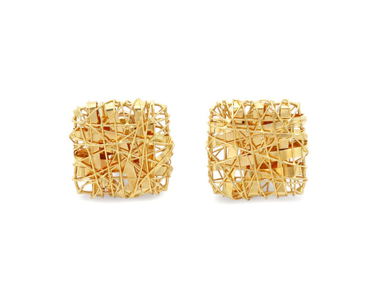 Woven Earrings in 18K Gold