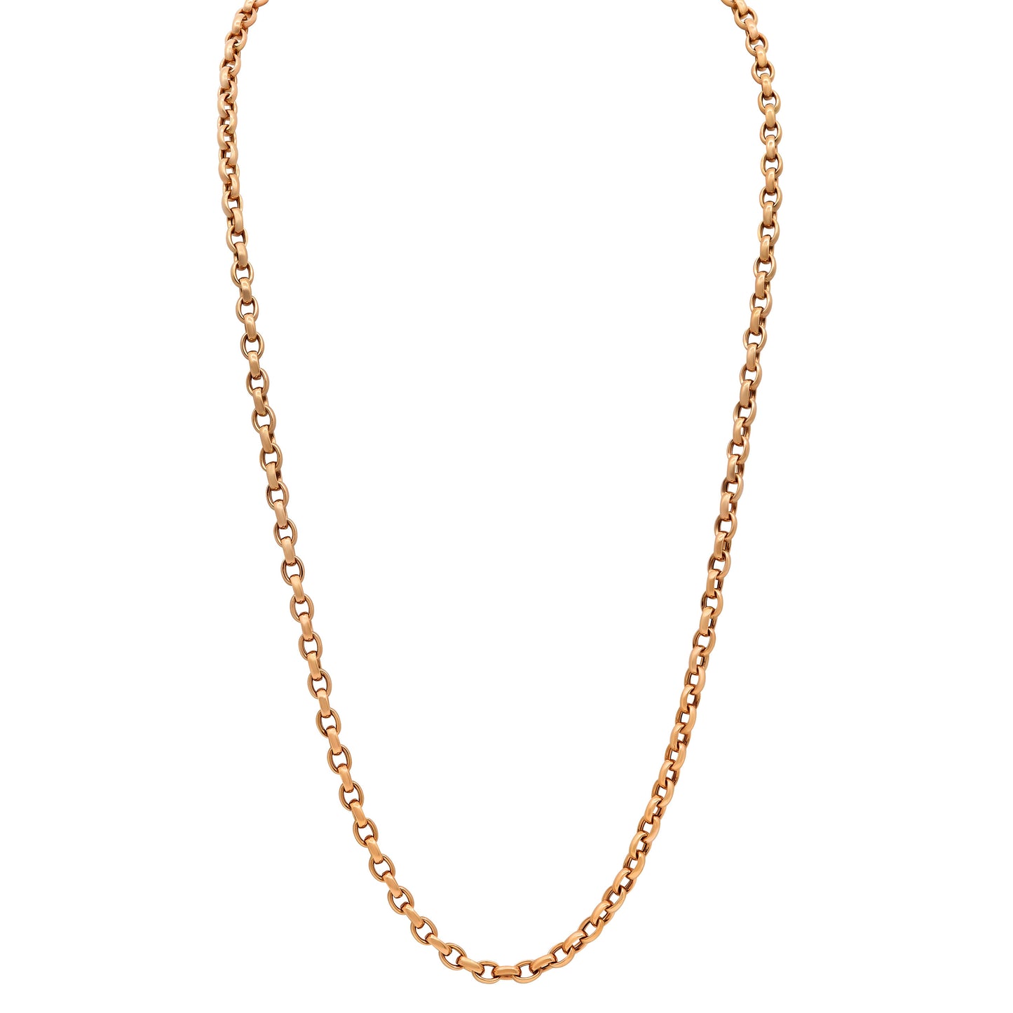 Oval Link Necklace in 18K Rose Gold