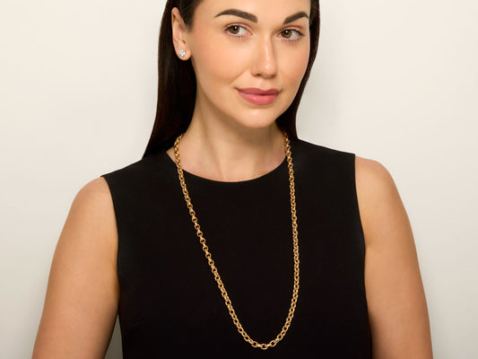 Oval Link Necklace in 18K Rose Gold