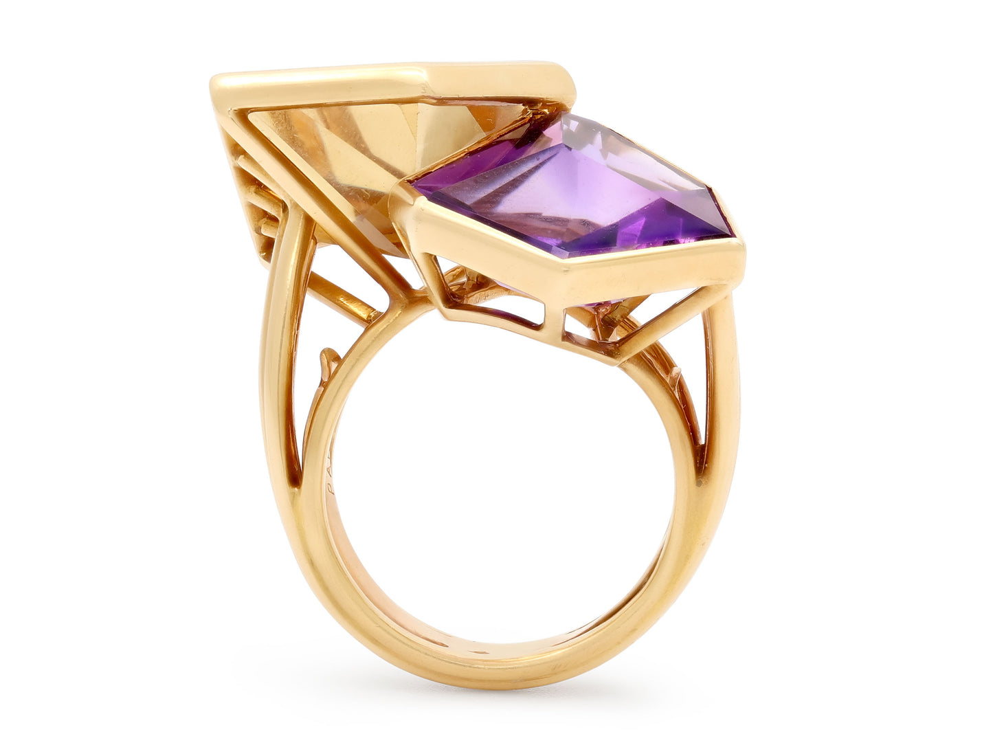 Marchak Amethyst and Citrine Ring in 18K Gold