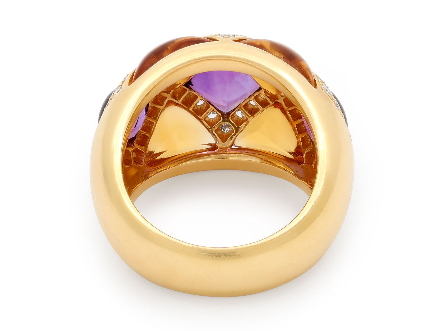 Amethyst and Citrine Ring in 18K Gold