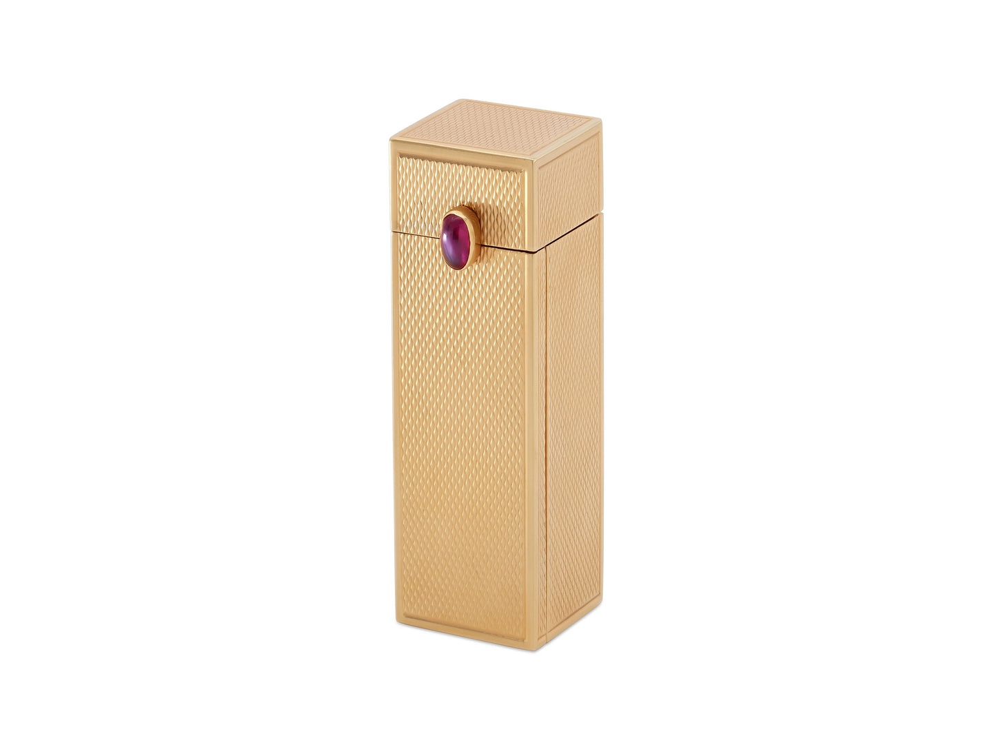Mid-Century Lipstick Case with Mirror in 14K Gold