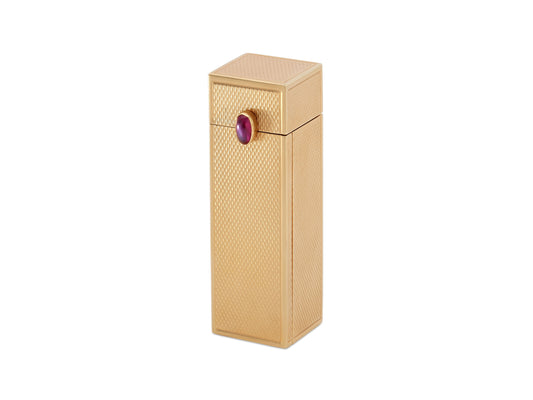 Mid-Century Lipstick Case with Mirror in 14K Gold