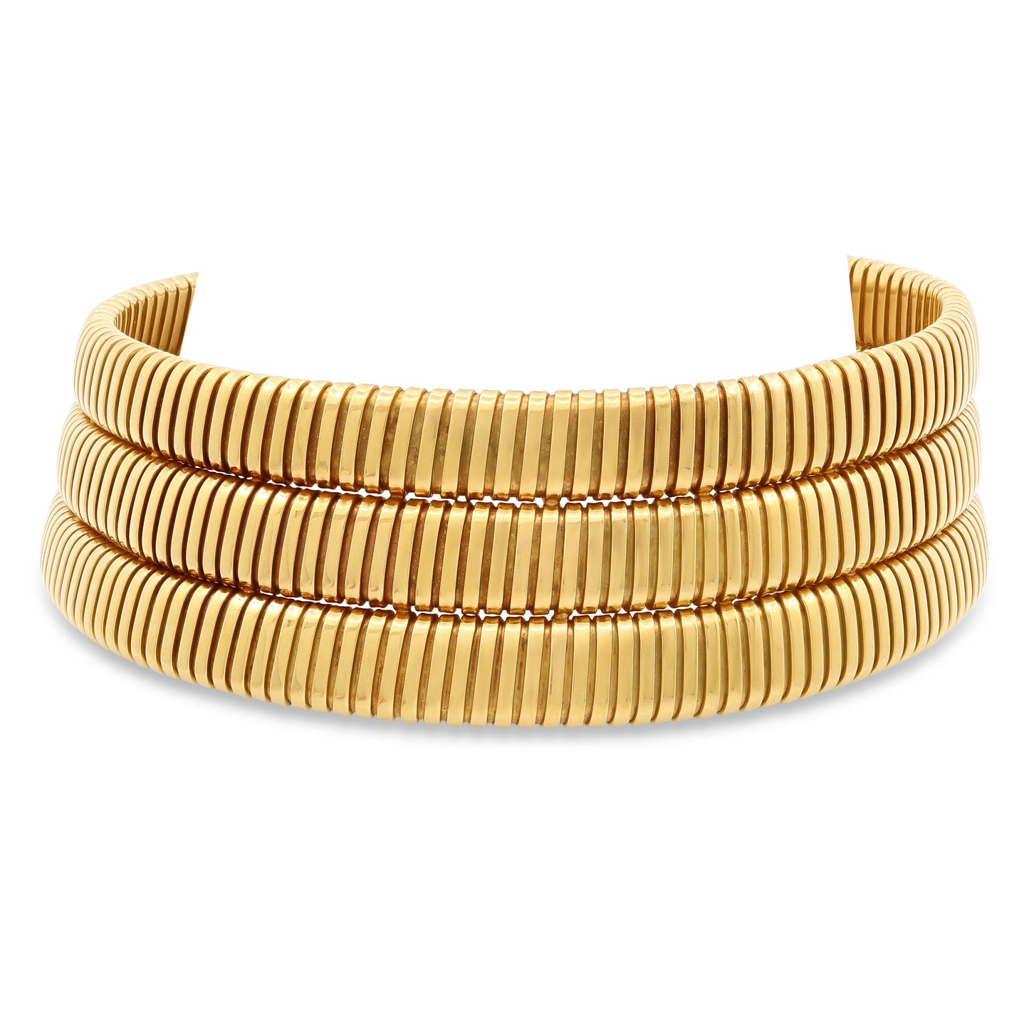 Tallarico by Weingrill Three Row Tubogas Necklace in 18K Gold