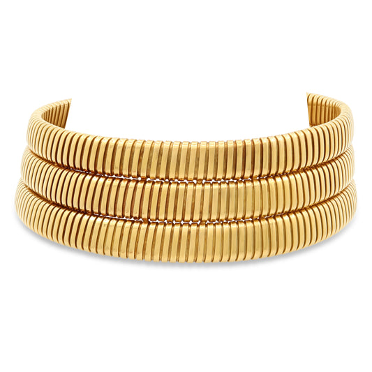 Tallarico by Weingrill Three Row Tubogas Necklace in 18K Gold