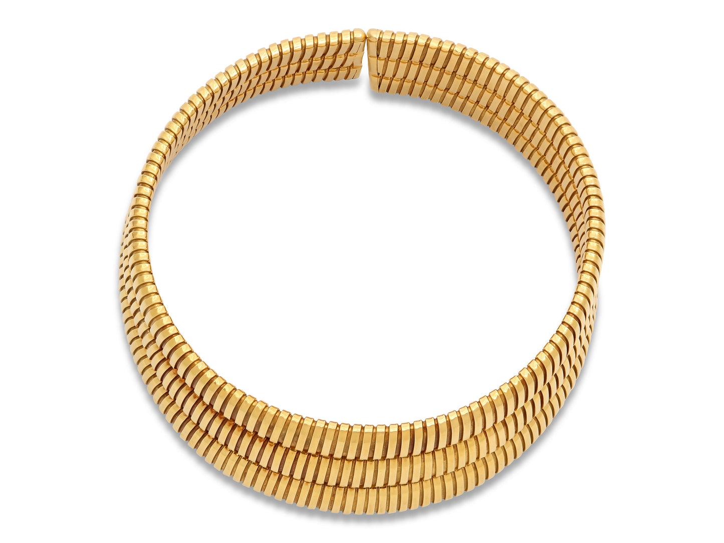 Tallarico by Weingrill Three Row Tubogas Necklace in 18K Gold