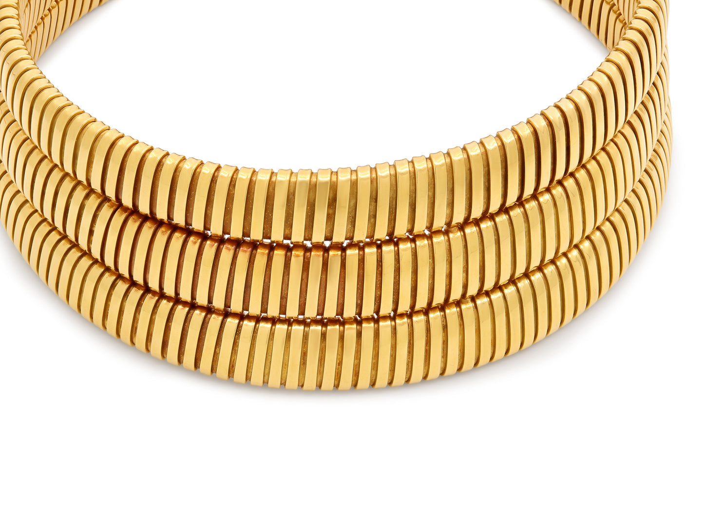 Tallarico by Weingrill Three Row Tubogas Necklace in 18K Gold