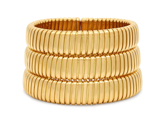 Tallarico by Weingrill Three Row Tubogas Bracelet in 18K Gold