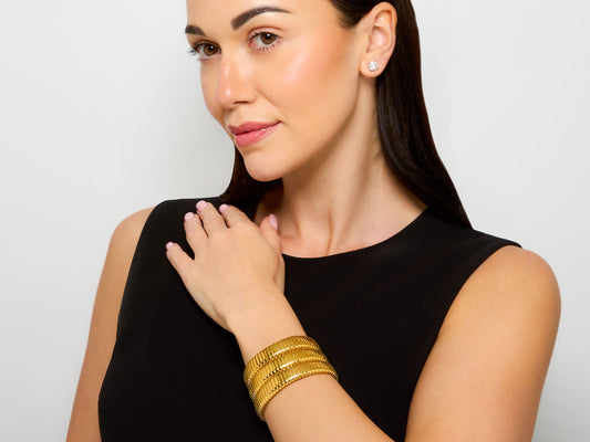 Tallarico by Weingrill Three Row Tubogas Bracelet in 18K Gold