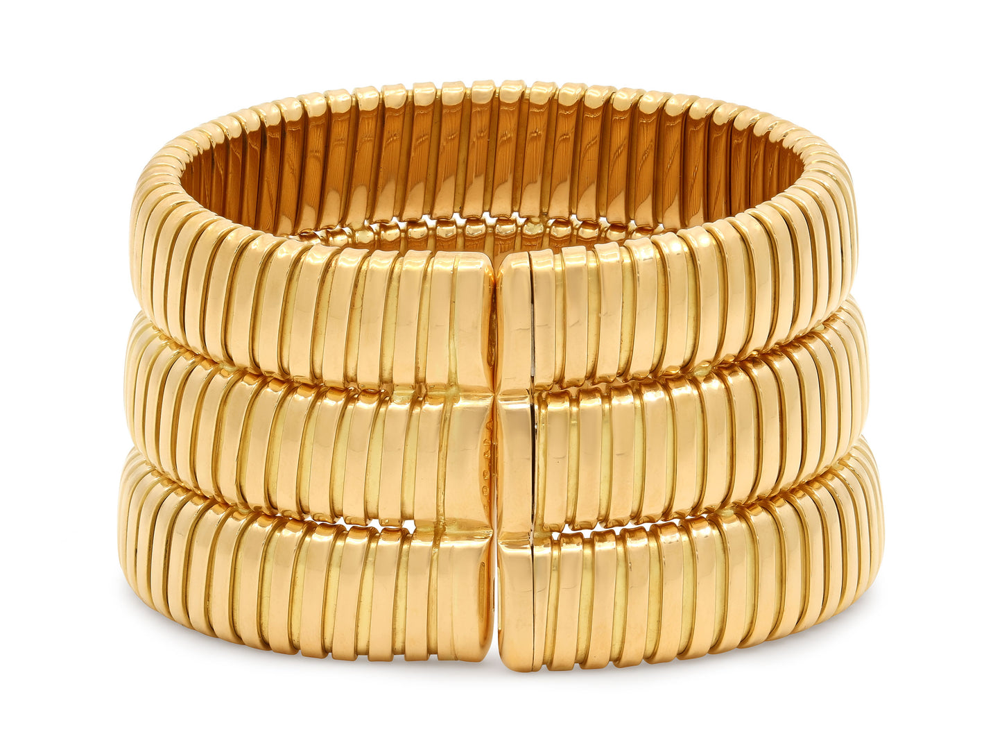 Tallarico by Weingrill Three Row Tubogas Bracelet in 18K Gold