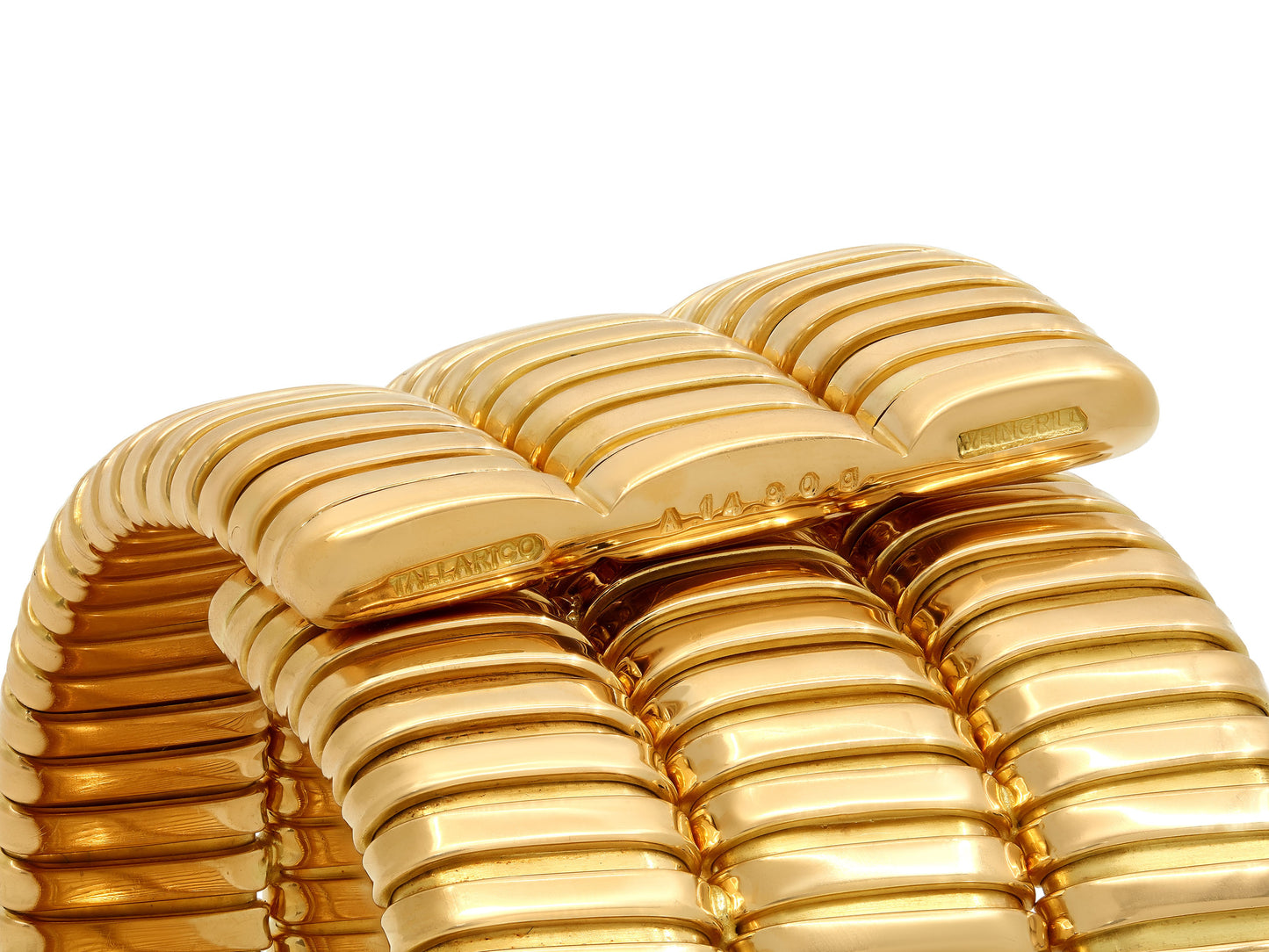 Tallarico by Weingrill Three Row Tubogas Bracelet in 18K Gold