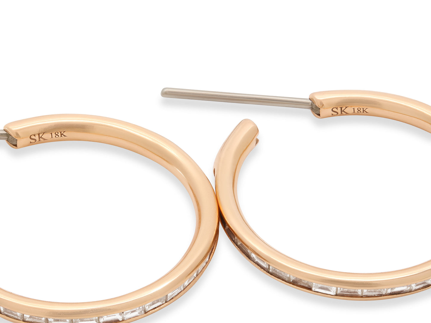 Spinelli Kilcollin 'Miri' Diamond Hoop Earrings in 18K Rose Gold