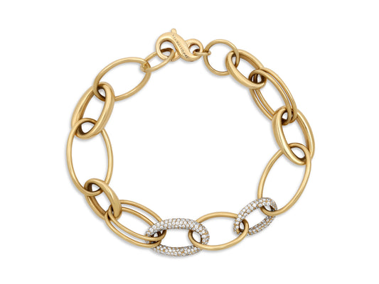 Ippolita Diamond Link Bracelet in 18K Yellow Gold