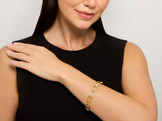 Ippolita Diamond Link Bracelet in 18K Yellow Gold
