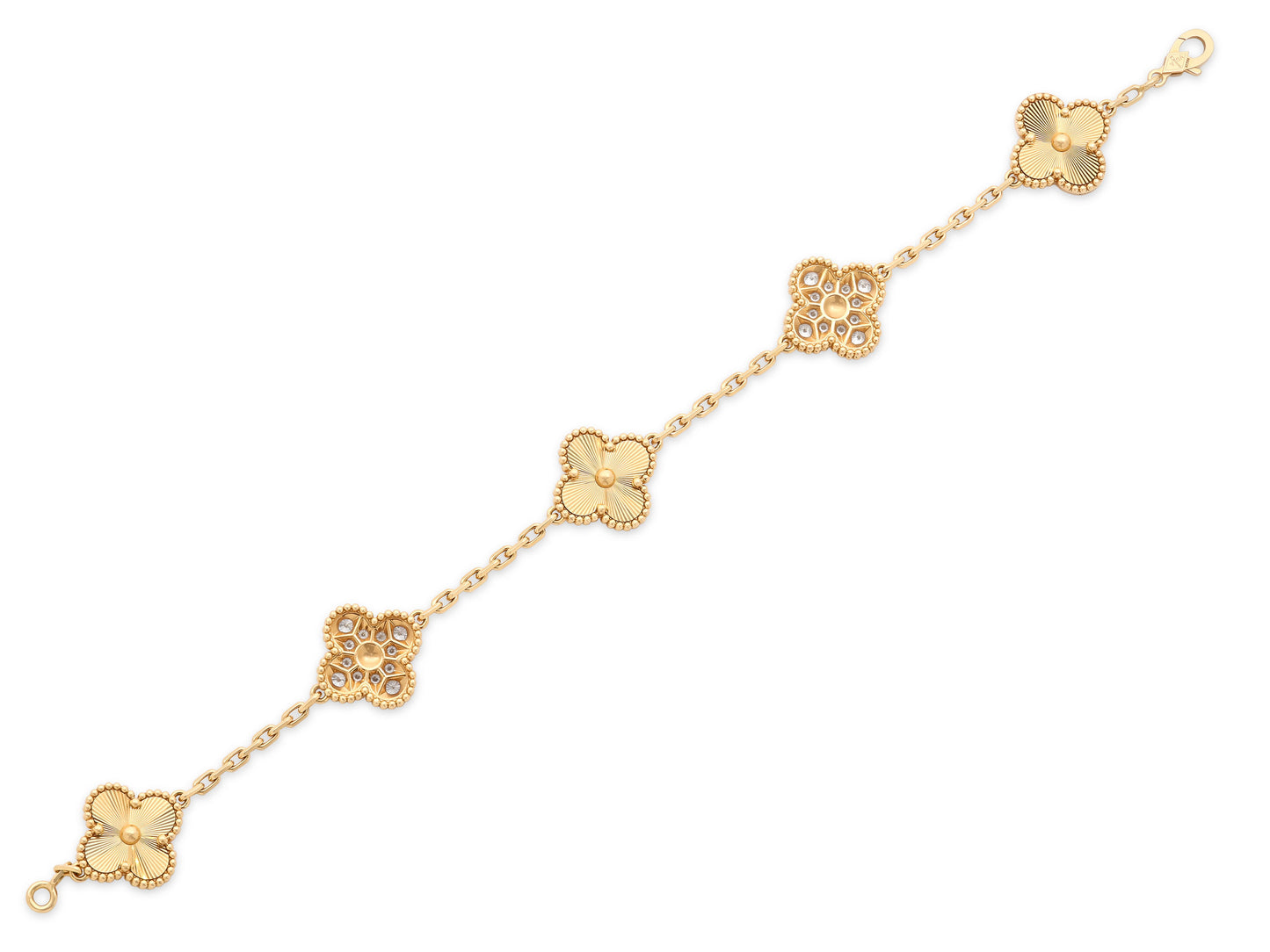Van Cleef & Arpels 'Vintage Alhambra' Bracelet, 5 Motifs, in 18K Gold