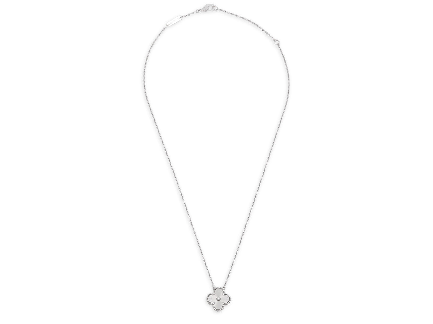 Van Cleef & Arpels 'Vintage Alhambra' Necklace in 18K White Gold