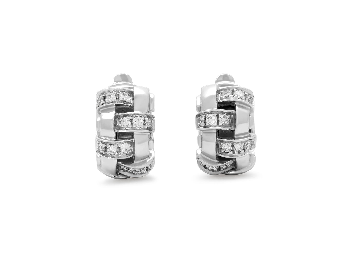 Tiffany & Co. 'Vannerie' Diamond Earrings in 18K White Gold