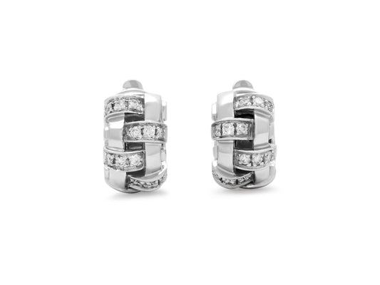 Tiffany & Co. 'Vannerie' Diamond Earrings in 18K White Gold