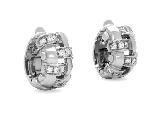 Tiffany & Co. 'Vannerie' Diamond Earrings in 18K White Gold