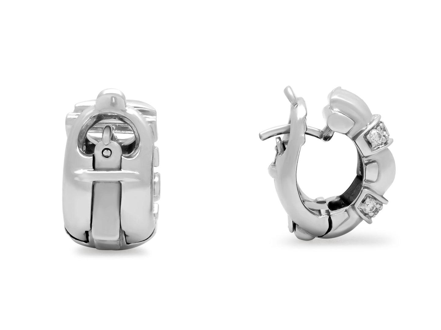 Tiffany & Co. 'Vannerie' Diamond Earrings in 18K White Gold