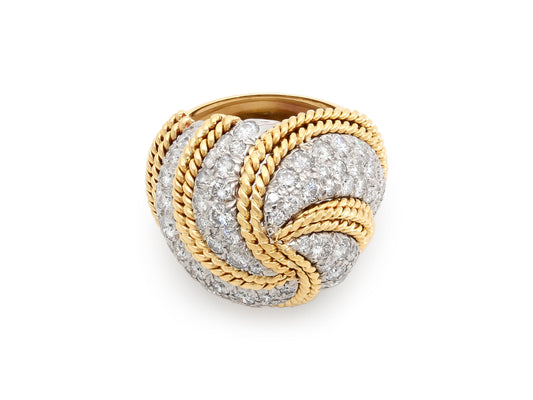 David Webb Diamond Ring in 18K Gold and Platinum