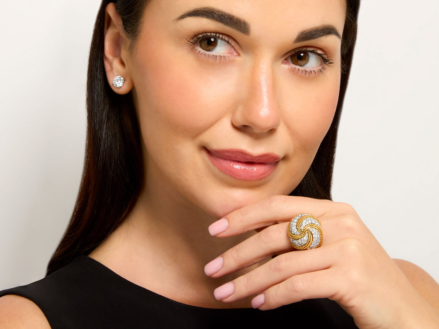 David Webb Diamond Ring in 18K Gold and Platinum