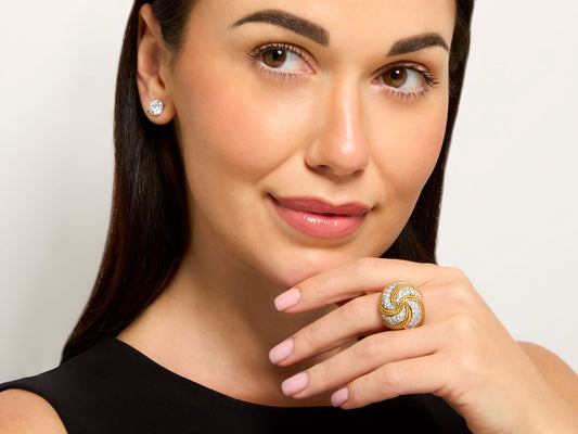 David Webb Diamond Ring in 18K Gold and Platinum