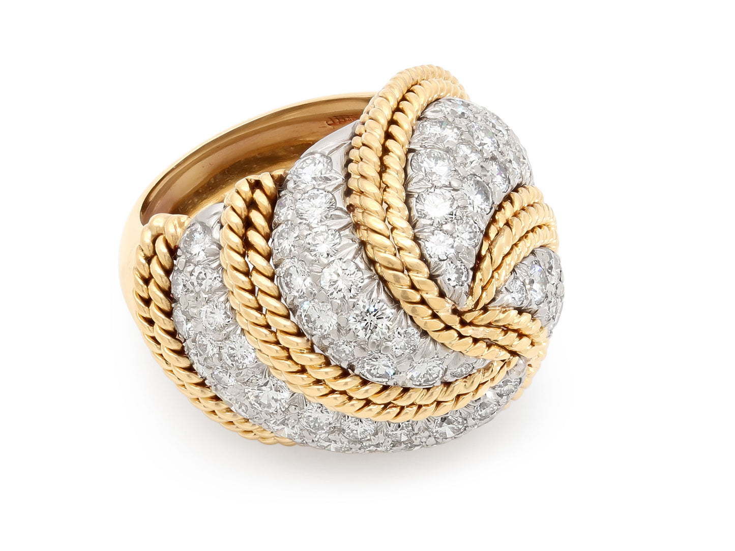 David Webb Diamond Ring in 18K Gold and Platinum