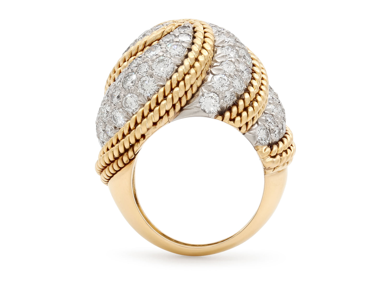 David Webb Diamond Ring in 18K Gold and Platinum