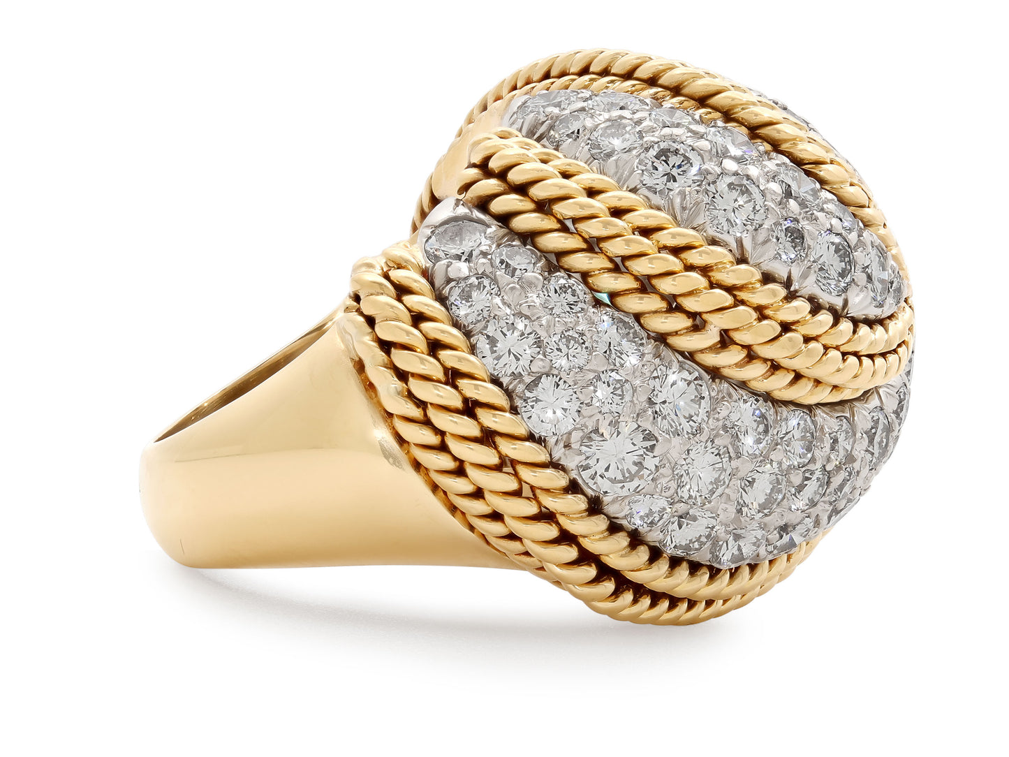 David Webb Diamond Ring in 18K Gold and Platinum