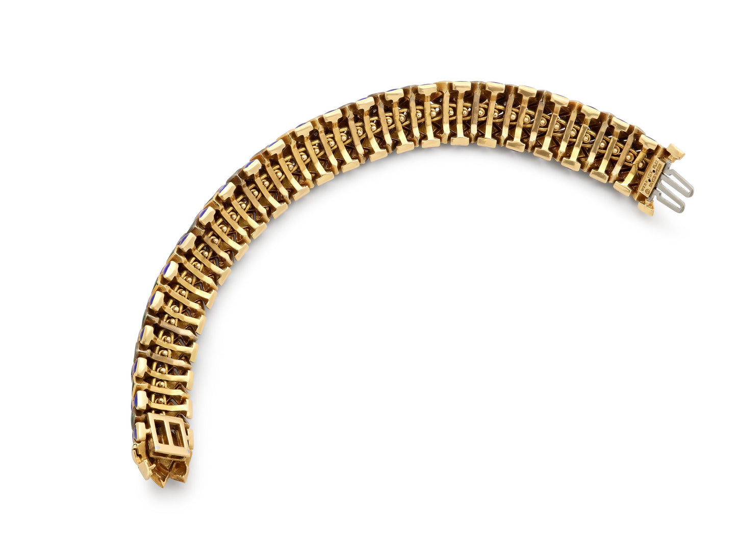 David Webb 'Harlequin' Enamel and Diamond Bracelet in 18K Gold