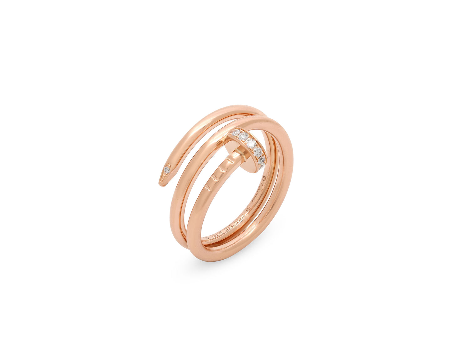 Cartier 'Juste un Clou' Ring, Double, with Diamonds in 18K Rose Gold