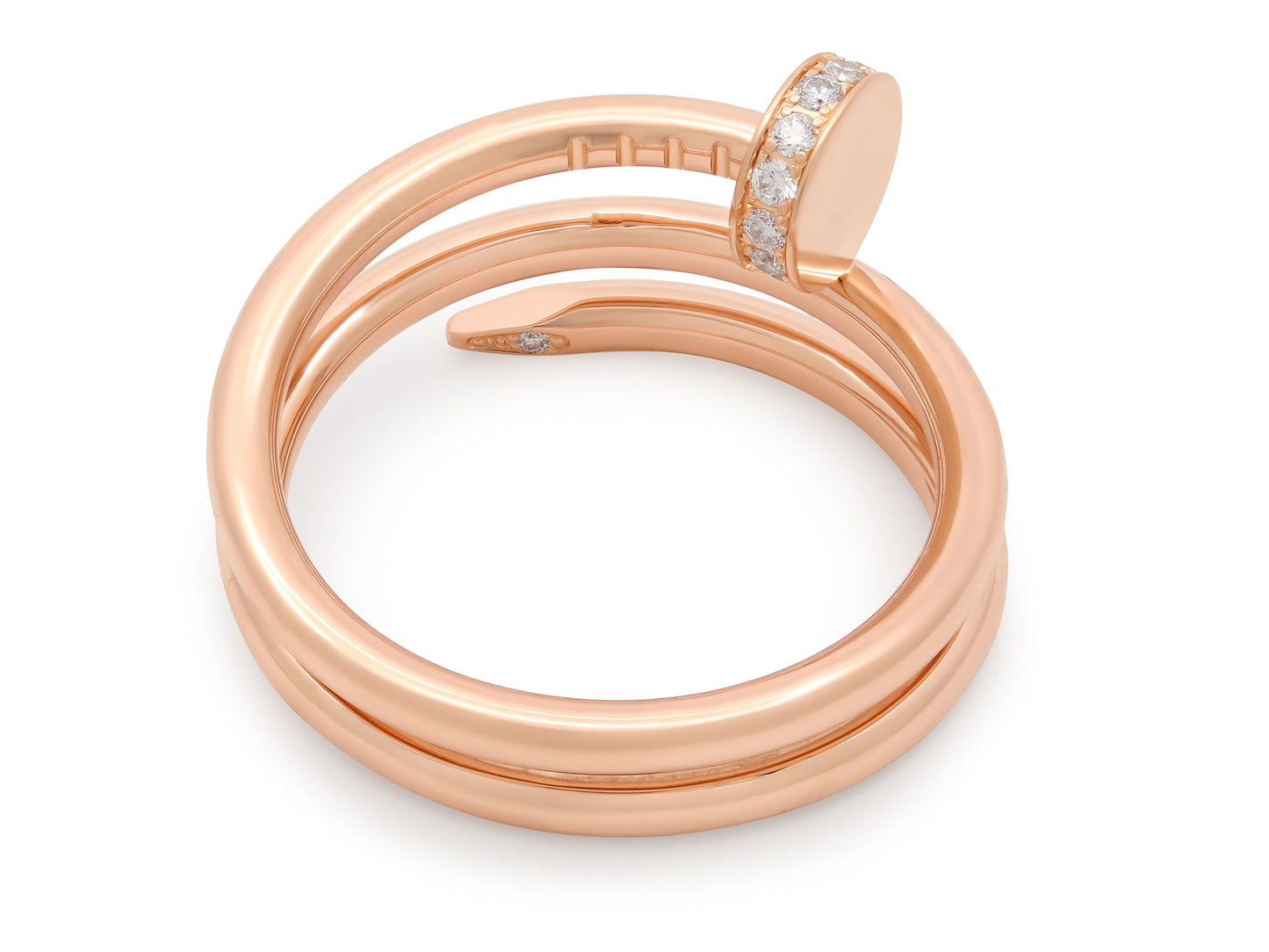 Cartier 'Juste un Clou' Ring, Double, with Diamonds in 18K Rose Gold
