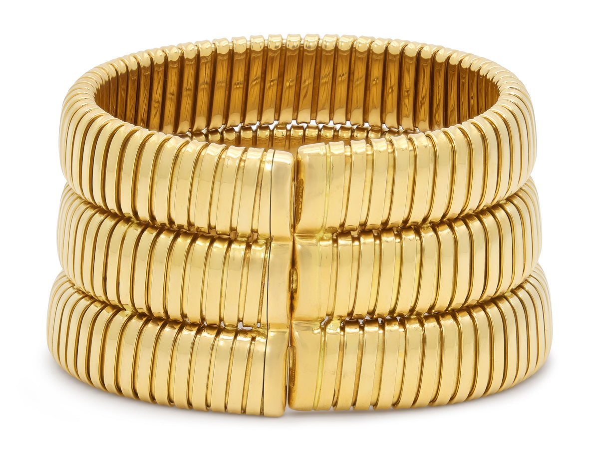 Tallarico by Weingrill Three Row Tubogas Bracelet in 18K Gold