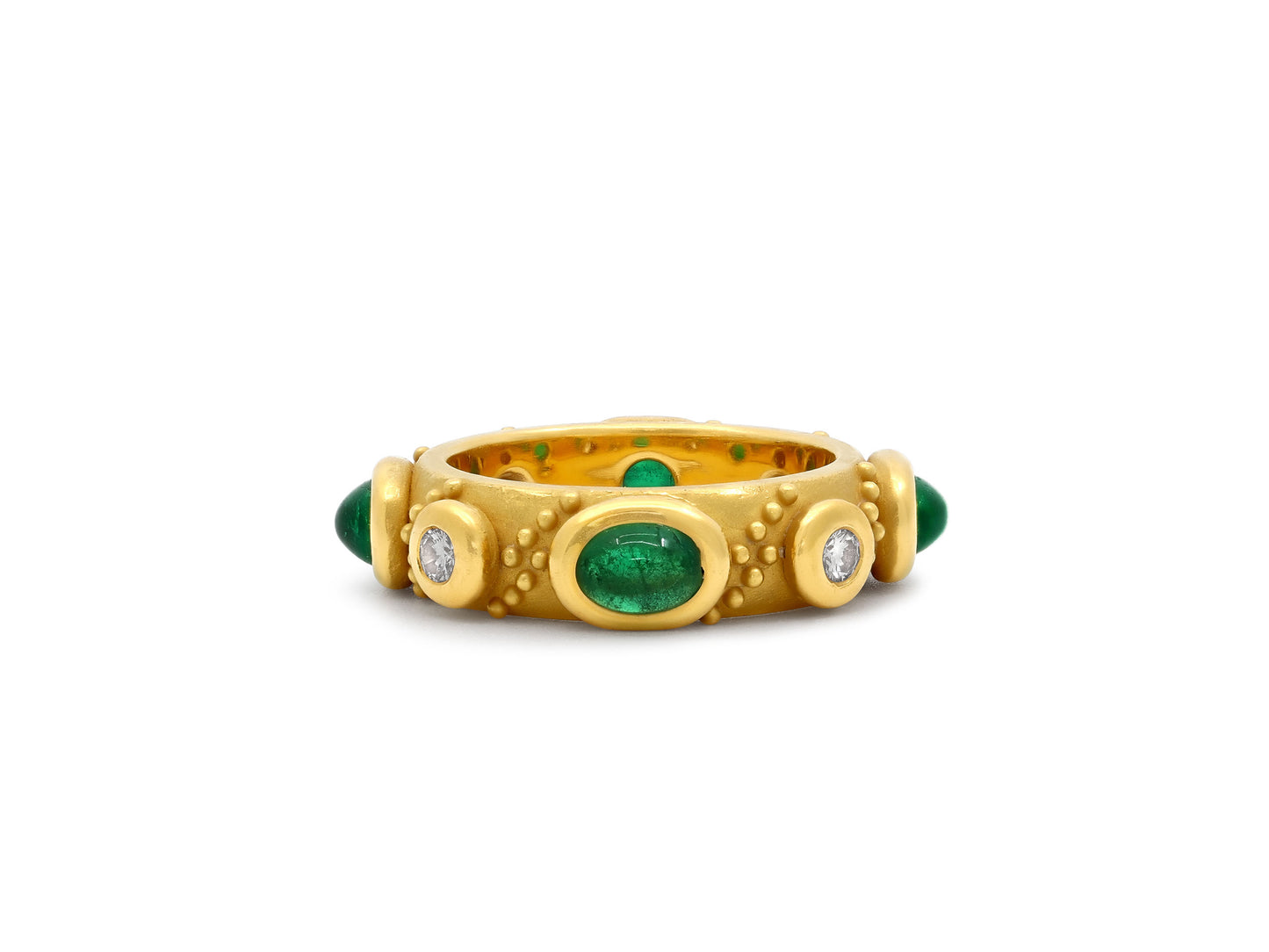 Denise Roberge Emerald and Diamond Ring in 22K Gold